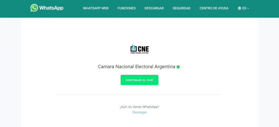 Cámara Nacional Electoral responde consultas por Whatsapp sobre las elecciones